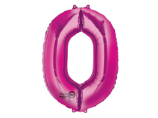 Picture of FOIL BALLOON NUMBER 0 PINK 34 INCH